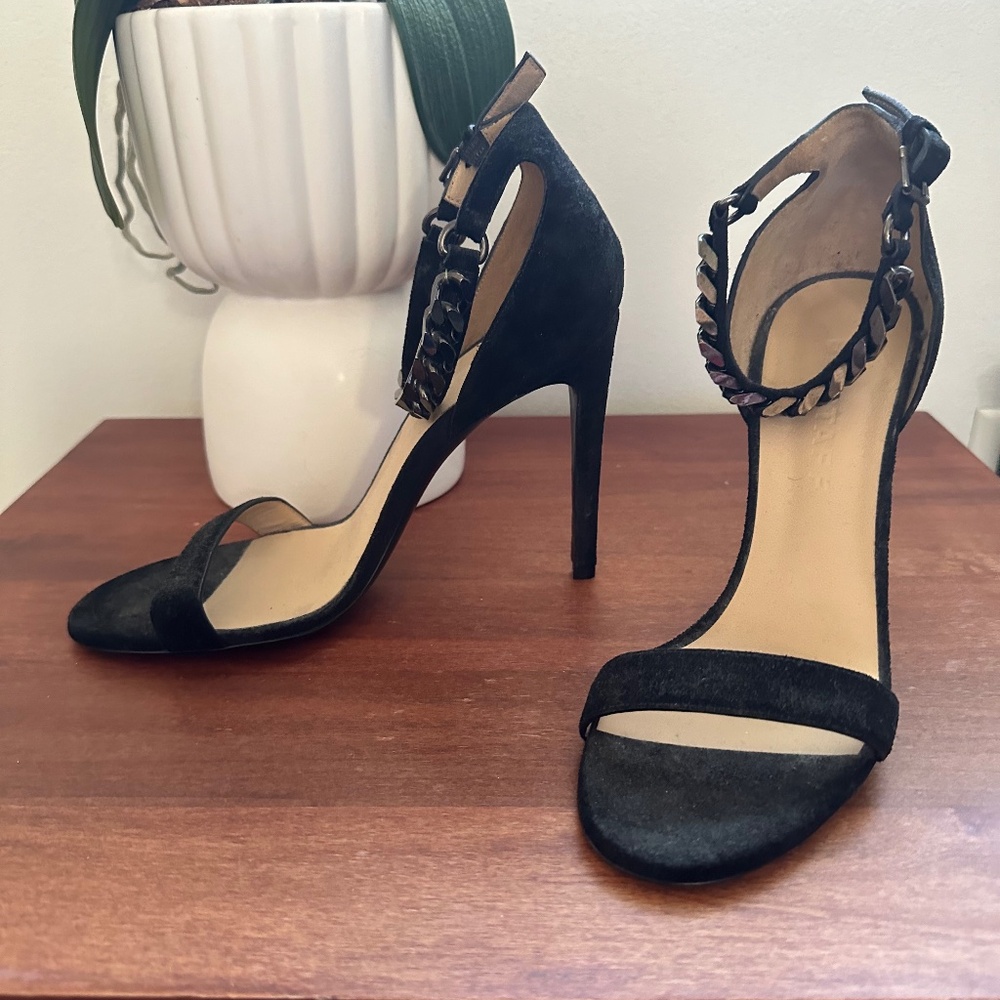 Belstaff "England" Women's Suede Chain High Heels Sandals Shoes Size 37